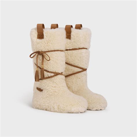 celine shearling boots.